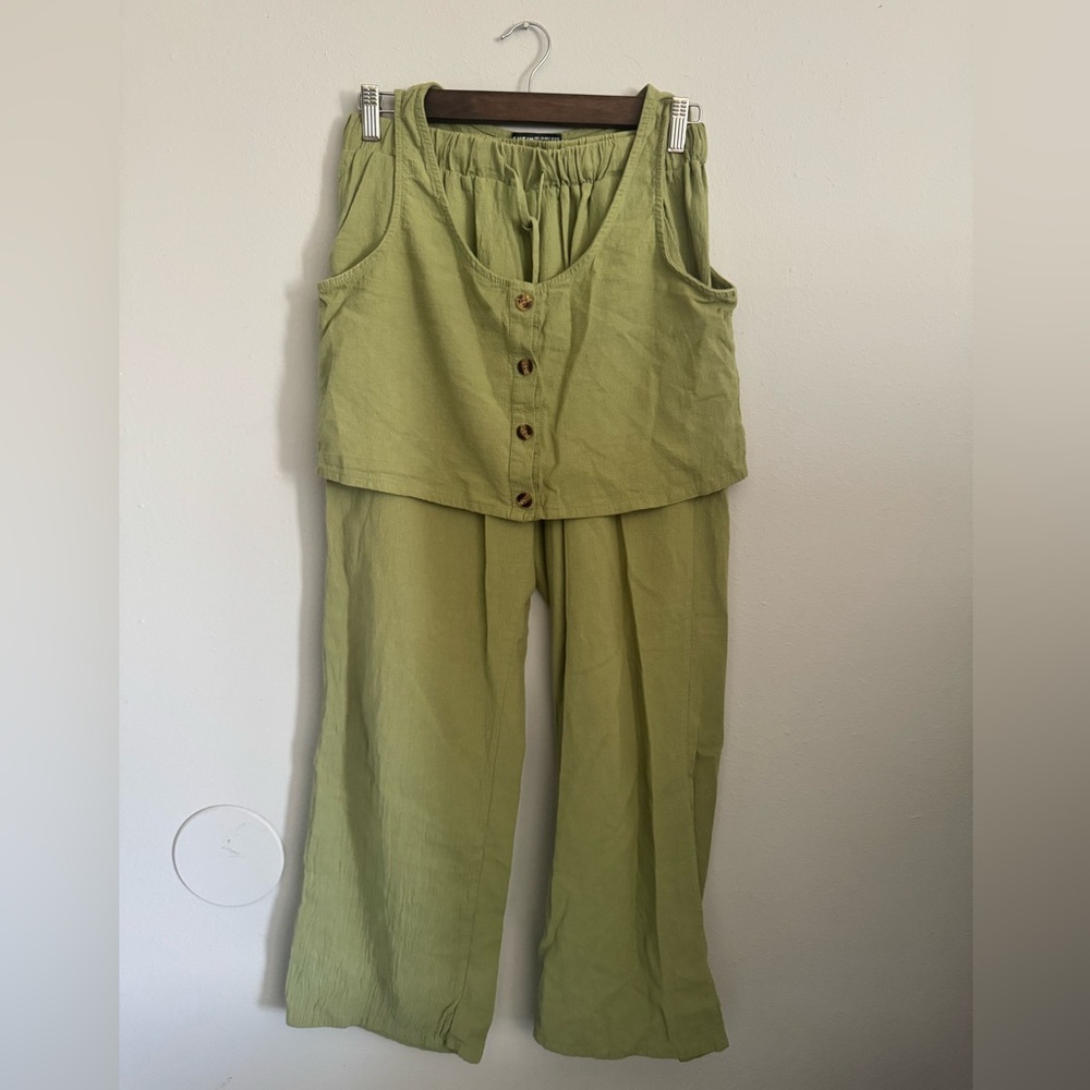 Green vest + pant Set